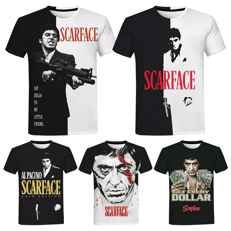 

Movie Scarface 3D Print T shirt for Men Women Summer Fashion Casual Tee Tops From men Tony Montana Print Streetwear T Shirt
