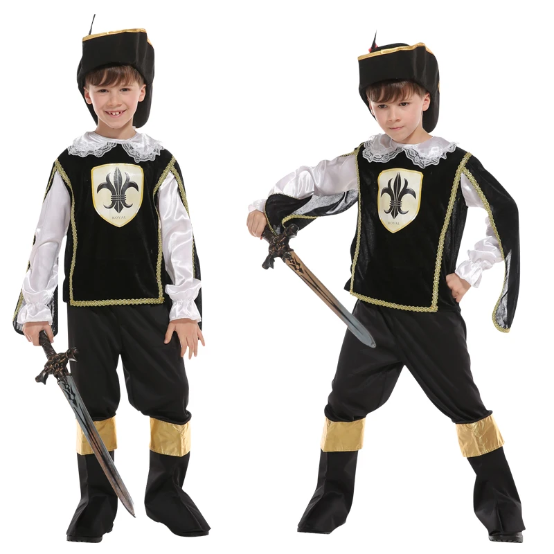 

Horror devil pirate cosplay costume kids boy high quality polyester material long sleeves