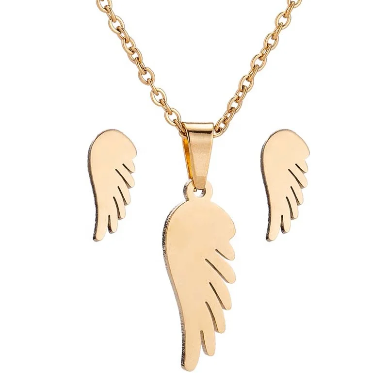 

Hip Hop Stainless Angel Wing Necklaces & Pendants for Women Valentine's Day Present sliding angel wings necklace