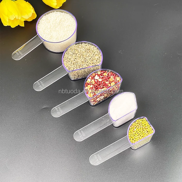 

Clear 5PCS Plastic Measuring Cup Set Measuring Cups and Spoons Kitchen Measuring Tools