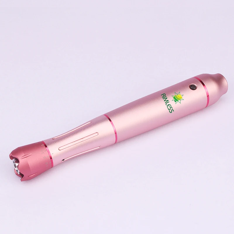 

Wireless electric derma stamp pen for skin rejuvenation, Black/pink