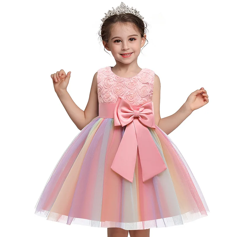 

Kids Dress for Girls Wedding Tulle Lace Long Elegant Princess dresses Pageant Formal Gown dress for Teen, Customized color