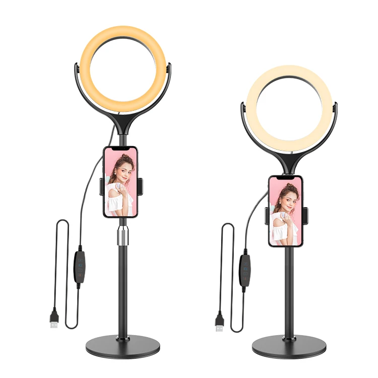 

8 inch Desktop Ring Light for Laptop Video Conferencing, Black / white