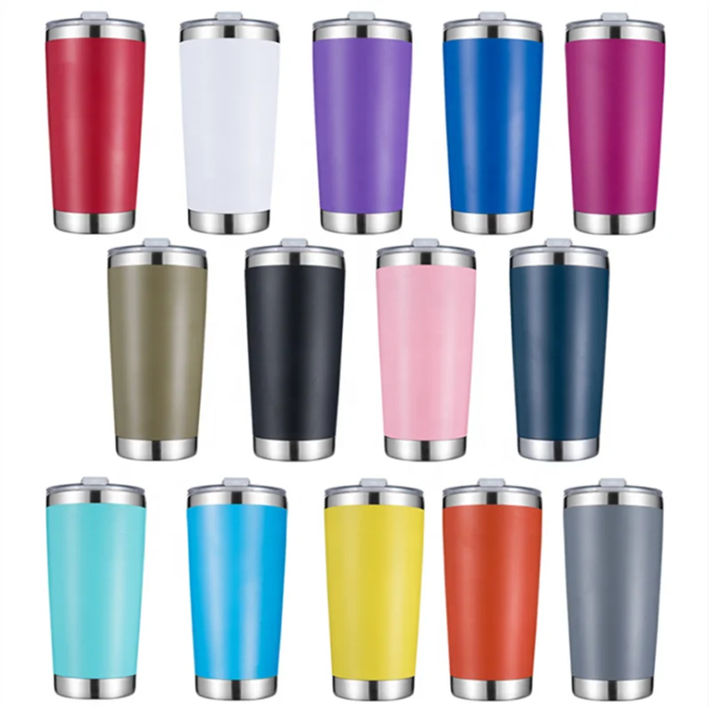 

Hot selling products in Amazon double wall SS outdoor drinking water 20OZ American style tumbler cups vacuum customized with lid, Customized color