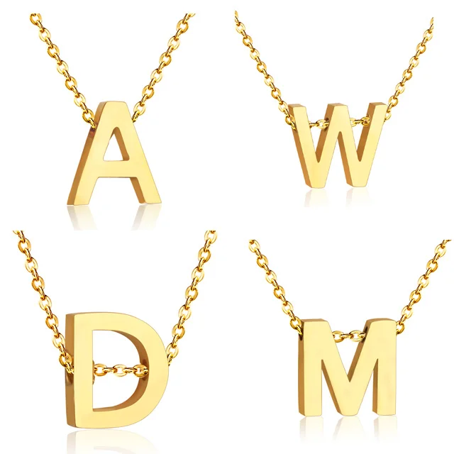 

Promotion Stainless Steel 18K Gold Plated Letter Necklace Cheap Price in Good quality For women jewelry