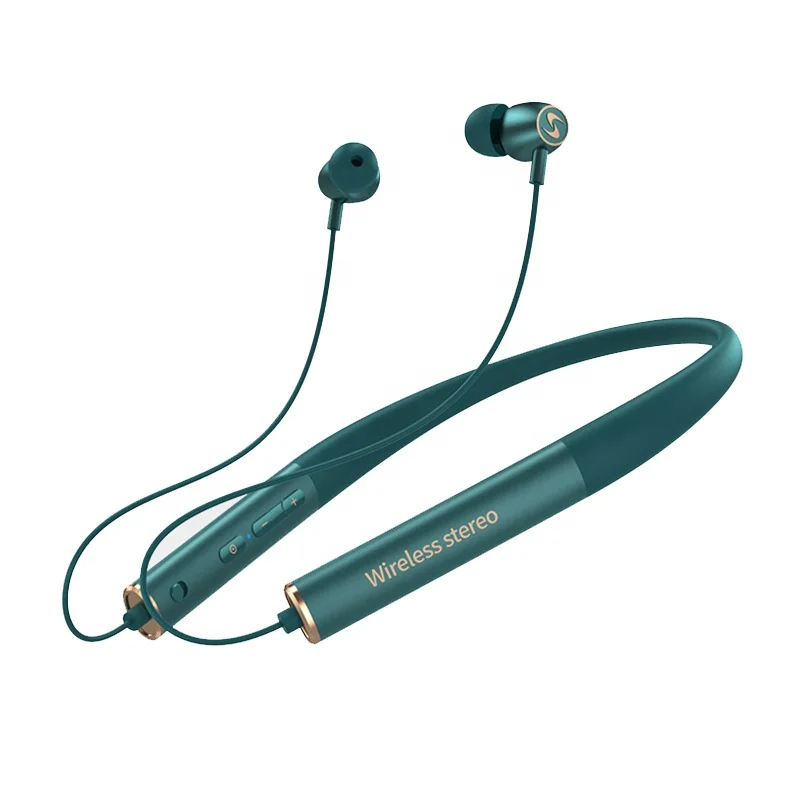 

2021 new fashion magnetic best quality comfortable silicone wireless bluetooth earphones metal neckband headphones in india