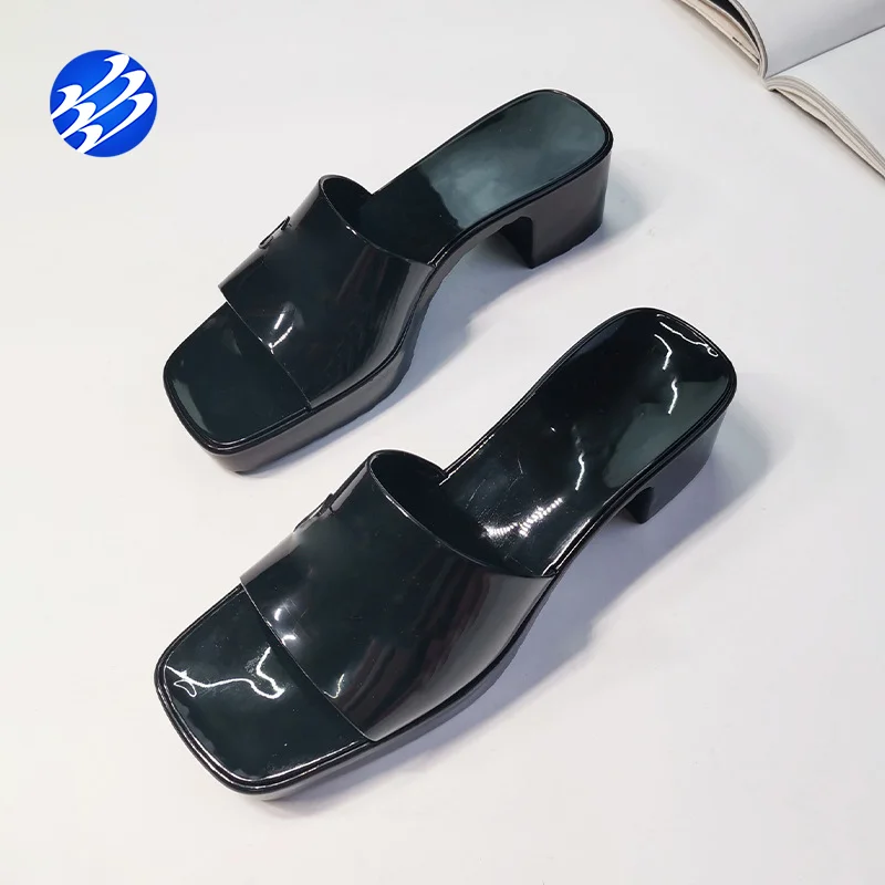 

Superior Quality Fashion Ladies Metallic T Strap Buckle Fastening Plate PVC Jelly Sandals, Yellow, red, black, gray, pink, green, light green, white, purple