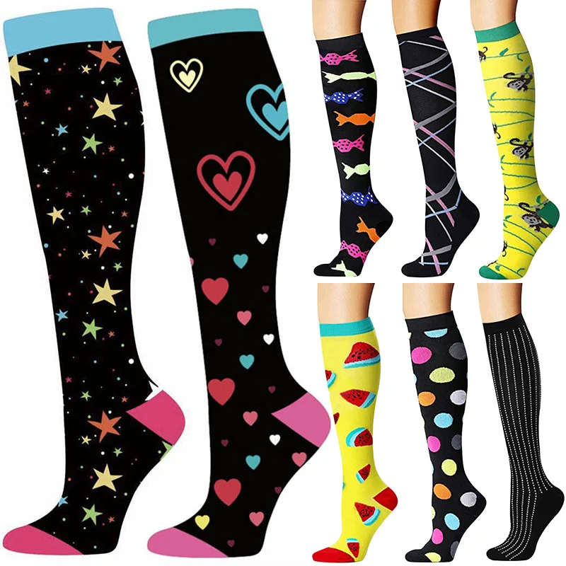 

Compression Socks Wholesal Men Women Nursing Flight Travel Outdoor Hiking running Sports Socks Birthday Gift, Multi color