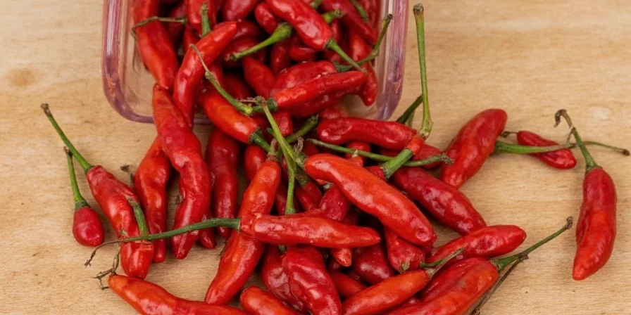 Spice stall selling various dried chiles including chile morita