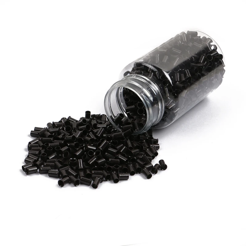 3.4x3.0x6.0mm Copper Flared Flare Tube Euro Locks Micro Rings Links Beads for I Tip Hair Extensions