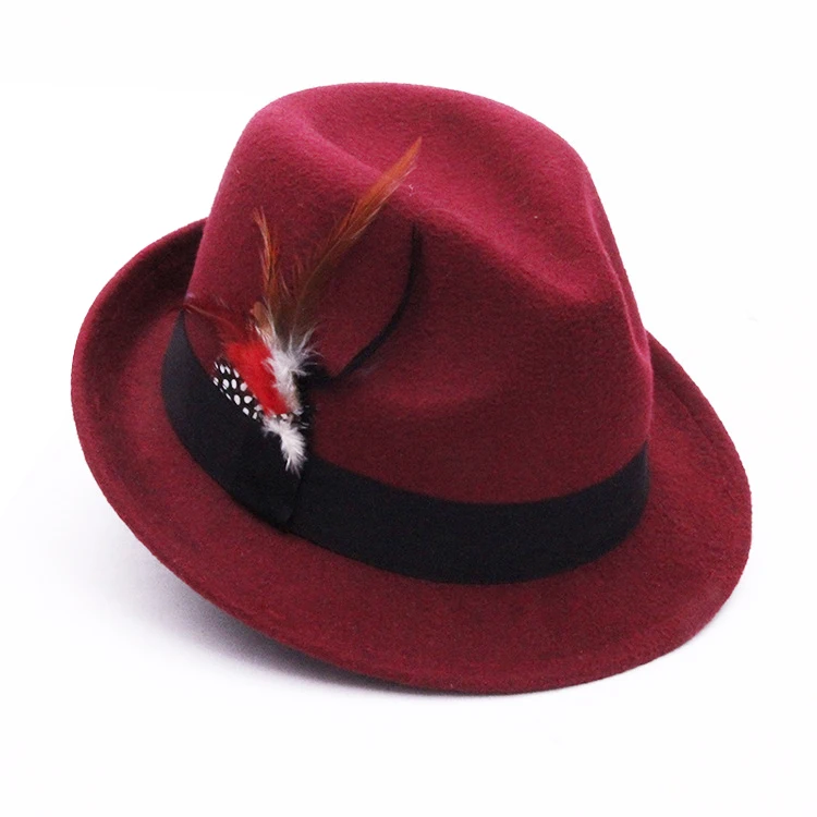 Short Brim Fashion Ladies Felt Hat Fur Winter Upbrim Hats Fedora - Buy ...