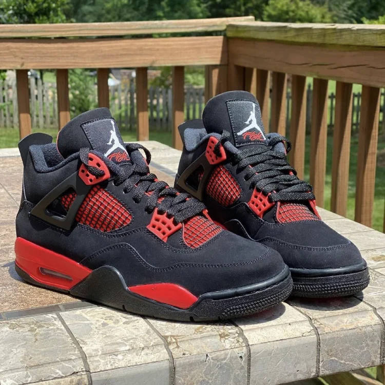 

Hot selling New Brand Nike Sneakers Air Jordan 4 Retro "Red Thunder" High quality Basketball Shoes AJ4 Sports Running Nike Shoes