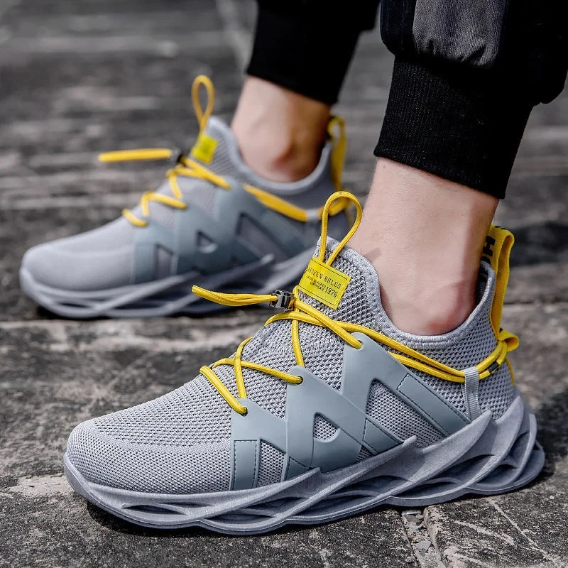 

Light Weight Comfortable Fashionable Men Luxury Sneakers Stretch Upper Boys Sport Running Walking Shoes Casual Wear, Black / white / grey / orange / yellow