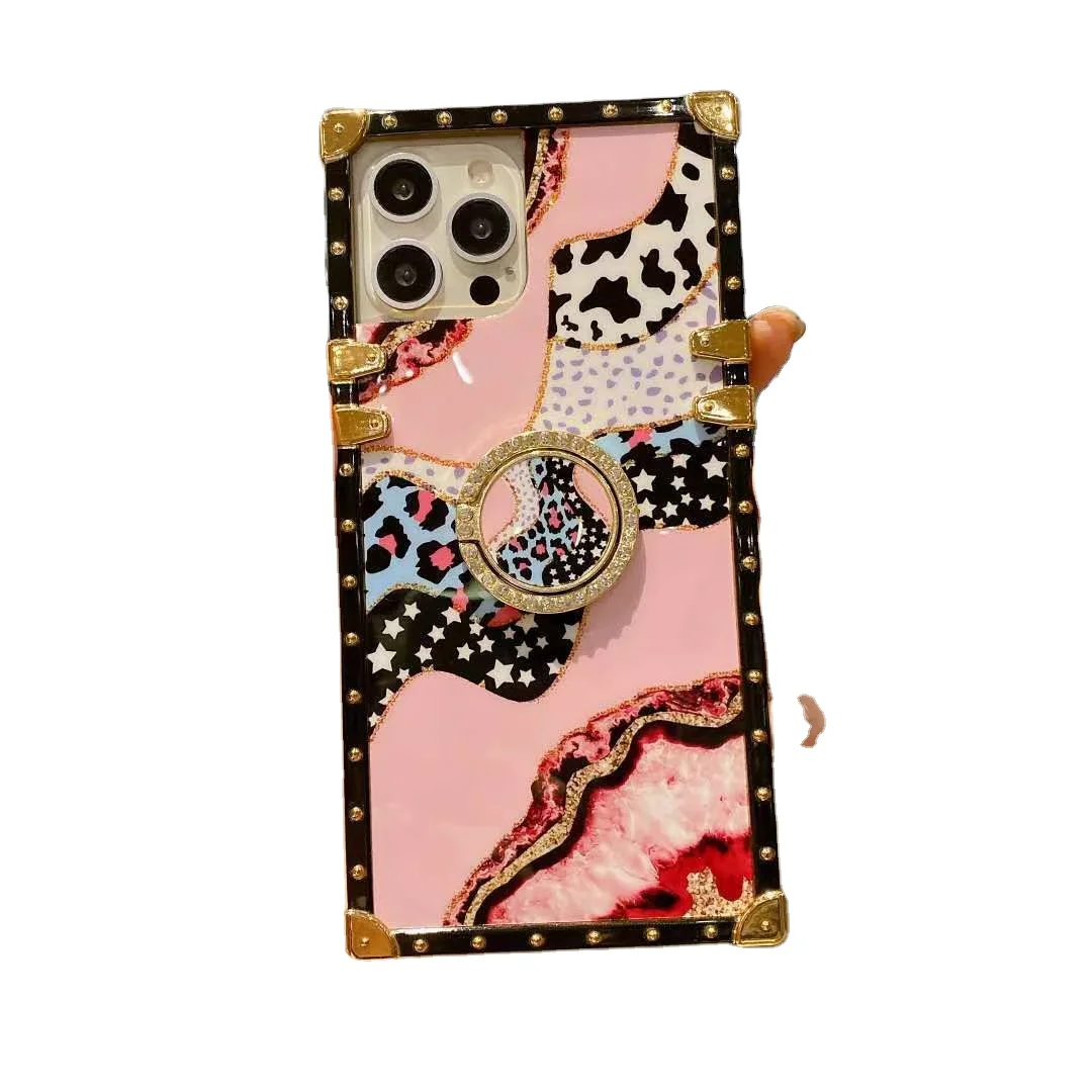 

Drop shipping Luxury Custom Electroplating Colorful Ring Stand Cell Mobile Phone Case for iPhone 11 pro max, 4 colors