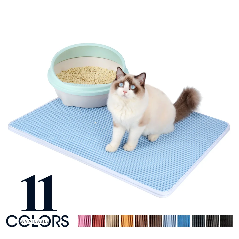 

Easy Clean Pet Cat Litter Mat Double Layer Litter Cat Bed Honeycomb Design Eva Pet Cat Litter Trapper Mat With Non Slip Backing