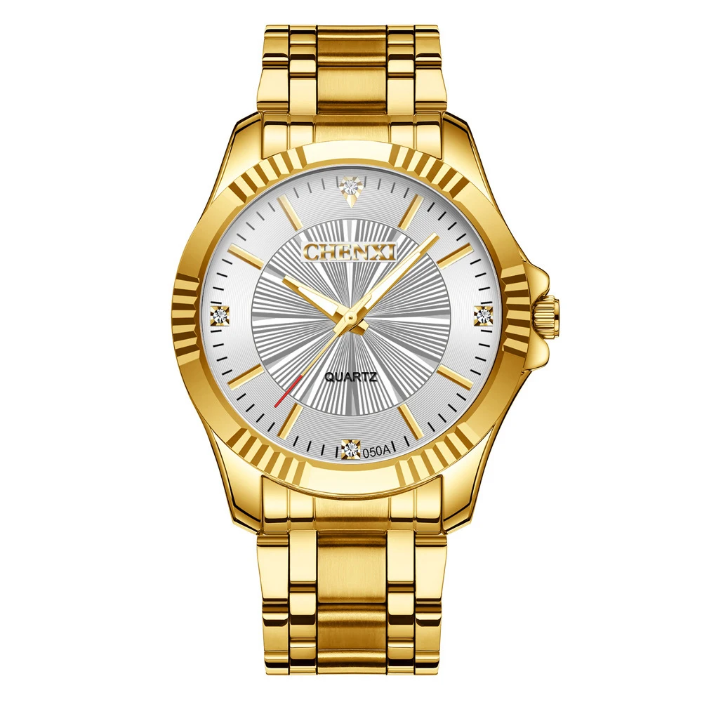 

couple watch CHENXI Fashion Men And Ladies Watch Full gold Stainless Steel Couple Watches Wholesale