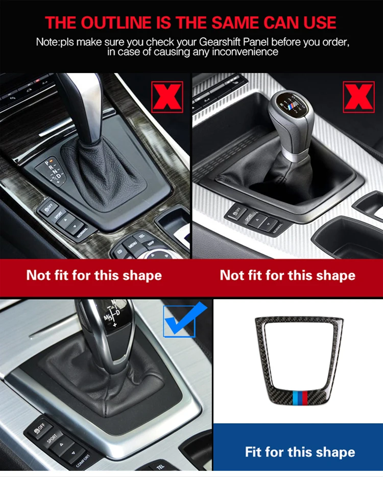 Real Carbon Fiber Gear Shift Knob Panel Cover Trim Fit For BMW Z4 2009-2015
