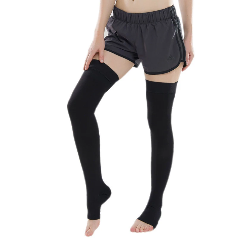 

Medical 20-30mmHg compression varicose healthy knee high socks, Black/skin