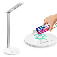 

2020 Trending products 2 in 1 LED Table Lamp Folding Touch Eye Protection Desk Lamp Fast Wireless Charger for iphone and android
