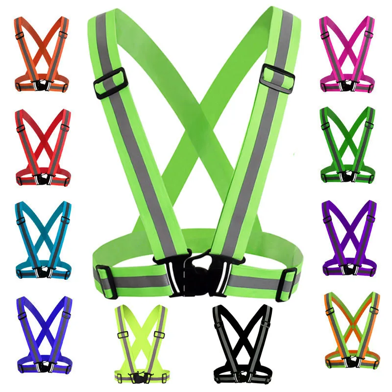 

High Elasticity Bands Belt Visibility Outdoor Warning Cycling Clothes Reflective Safety Running Vest Strap