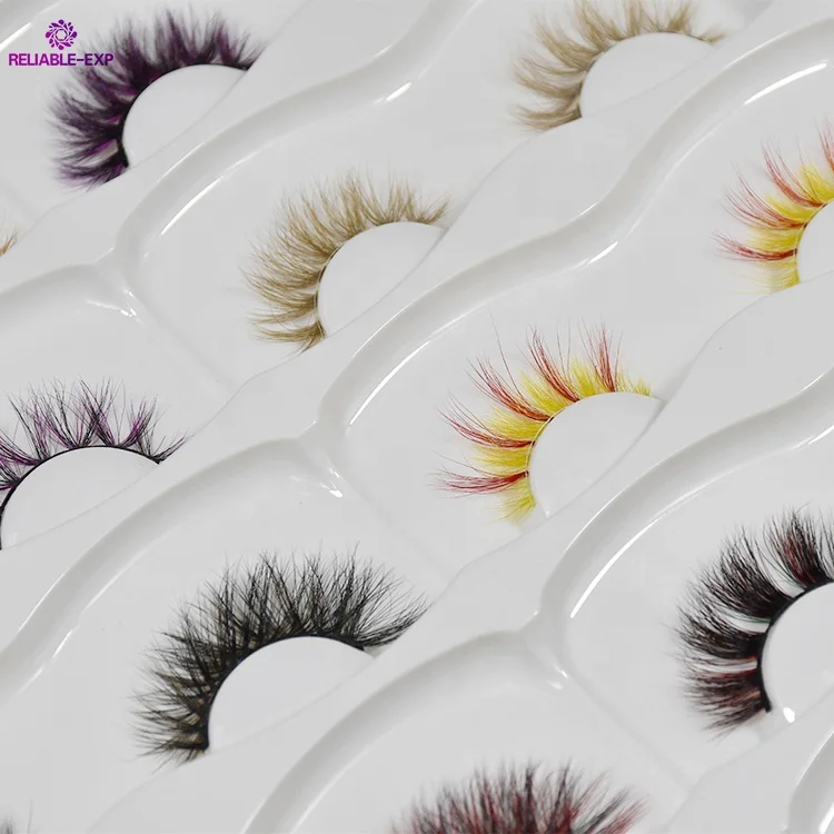 

Colored Mink Fur 9D Eyelashes Handmade Colorful Mink Lashes Brown Color Lashes For Festival 9D28