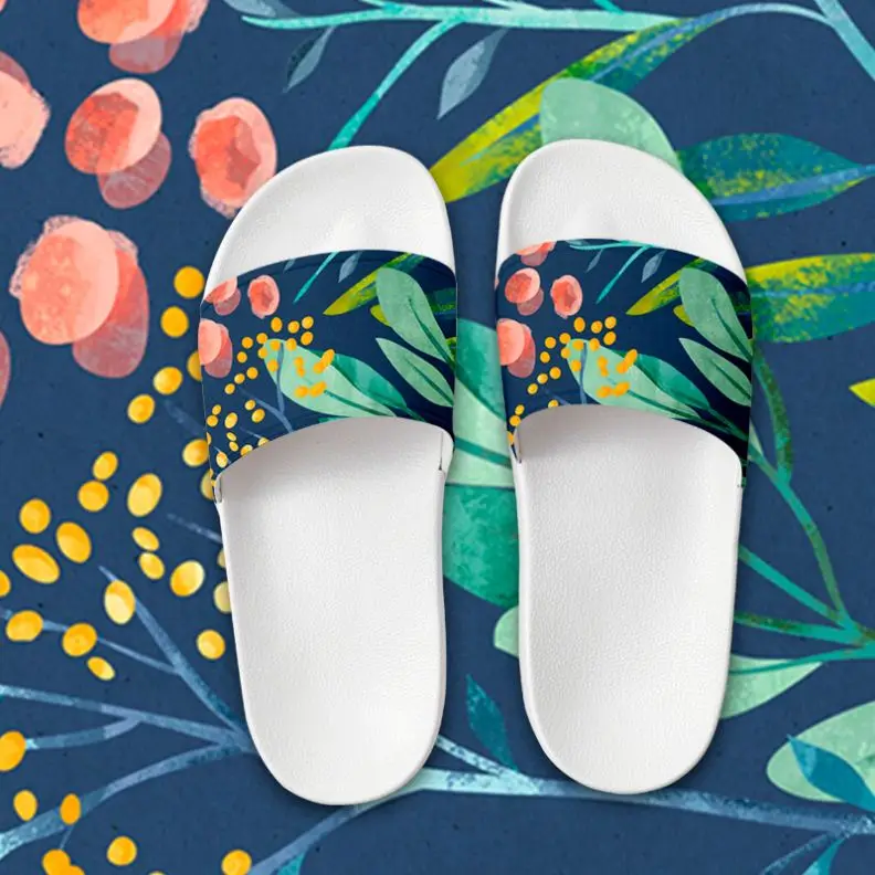 

2021 new 3D printed custom slipper logo ladies slippers unisex customize slipper footwear