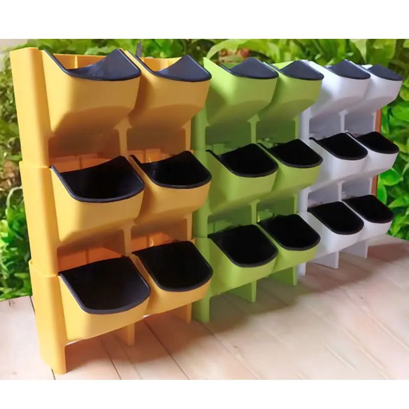 

Vertical hydroponic flower pot on the wall plastic flower pots garden New product listing