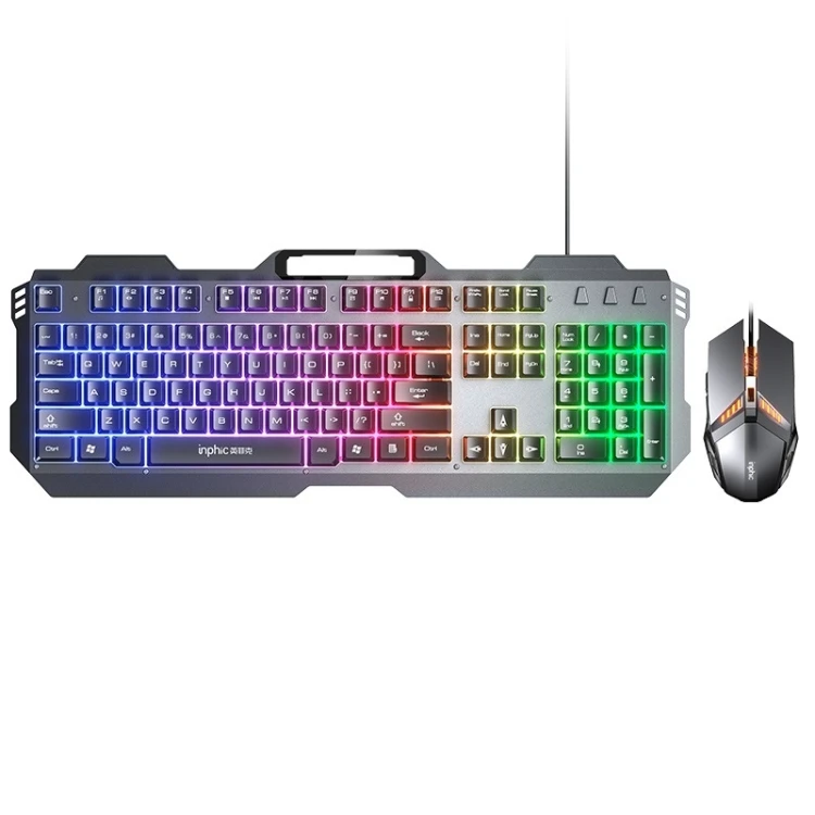 

keyboard mouse combos gaming Metal Mechanical Keyboard Backlit Gaming Keyboard and Mouse Set, Cable Length: 1.5m