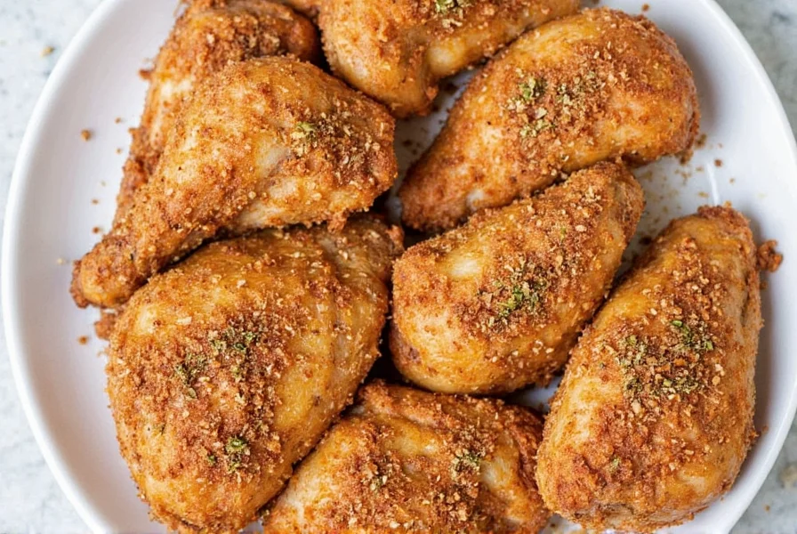Finished chicken dish with rub seasoning