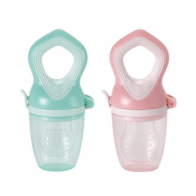 

New Style Baby Chewable Fruit Vegetable Feeding Bottle Pacifier BPA Free Silicone Teat Nipple Baby Feeder, Green, pink