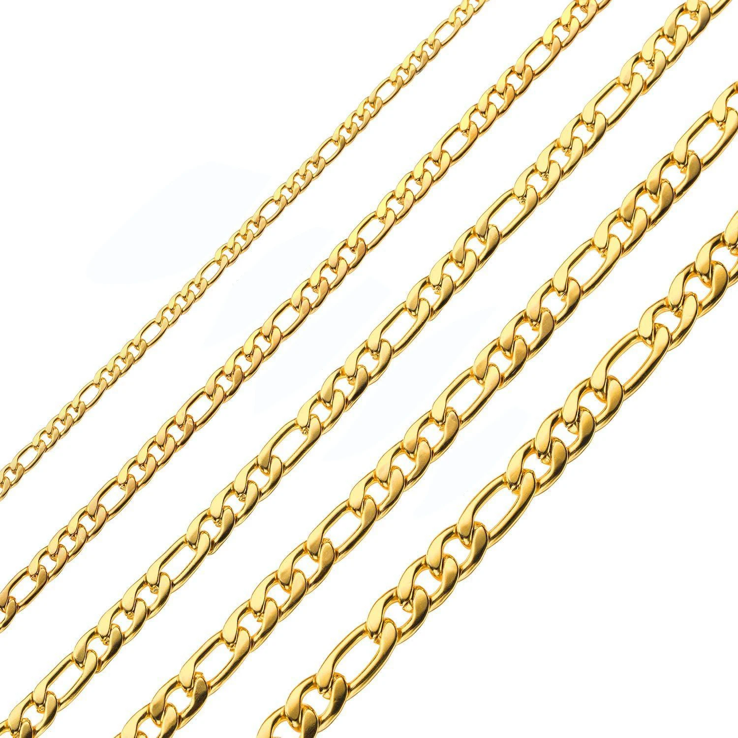 

tarnish free 18k gold plated stainless steel figaro Link chain necklace for men, Red