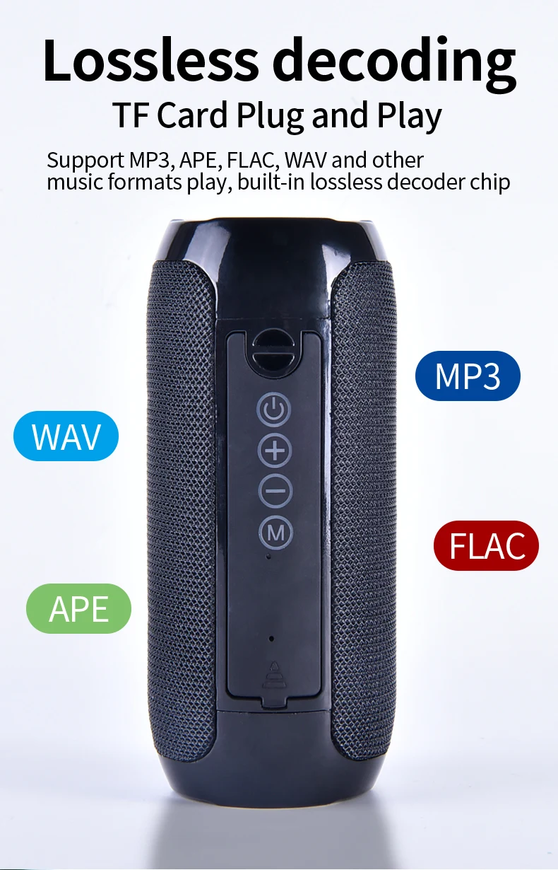 1200mAh Waterproof Subwoofer Portable Wireless Speaker 8D Surround Loudspeake TF Card/AUX /FM Radio /Call For Outdoor Sports - ANKUX.COM