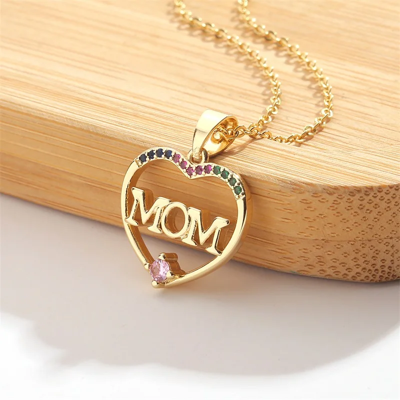 

Hot selling ins temperament compact necklace new mother's day gift jewelry MOM diamond pendant