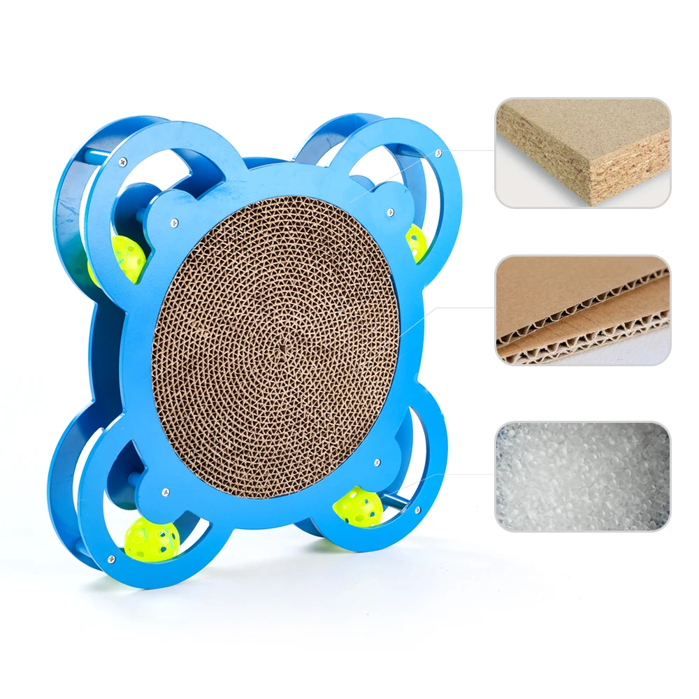 
Round Shape Pet Scratcher with Ball Cats Interactive Toys Paper Eco-friendly Stocked 