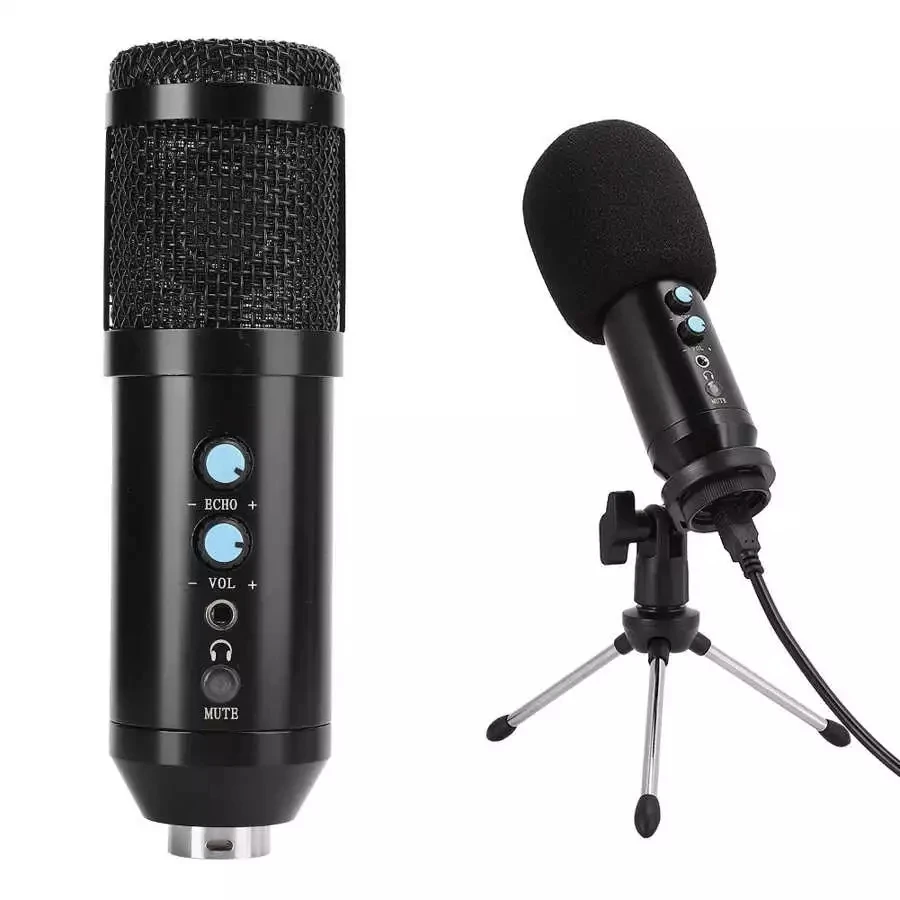 

Usb Microphone Studio Condenser Professional Cover 3.5mm Cable BM858 For PC With Tripod Shock Mount Stand Mikrofon Karaoke