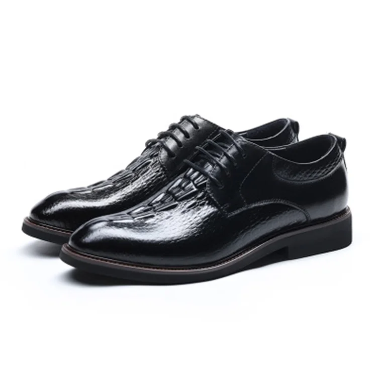 
Crocodile Grain Black Genuine Leather Oxfords Mens Dress Shoes 