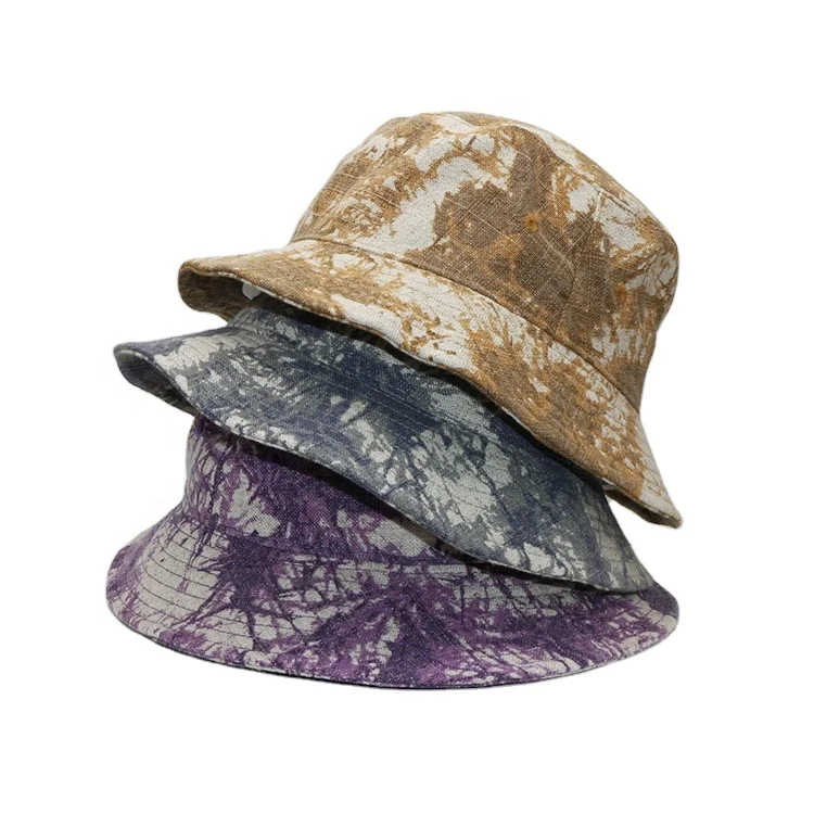 

wholesale multi colors 2020 woman summer bucket hat plain design Fisherman sun caps tie dye bucket hat