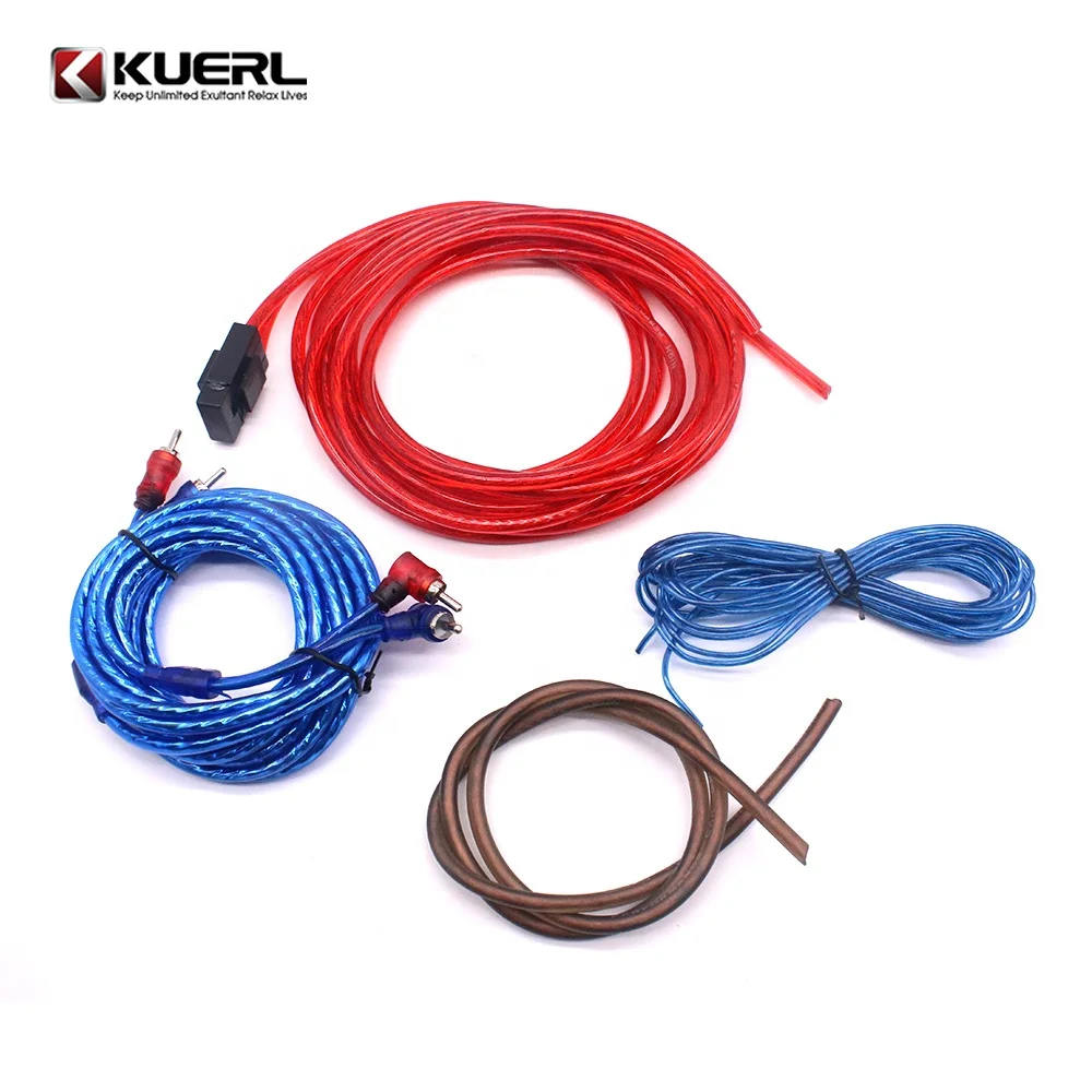 

Professional wholesale high quality 5m car audio cable 10GA car amp wiring kit, Blue