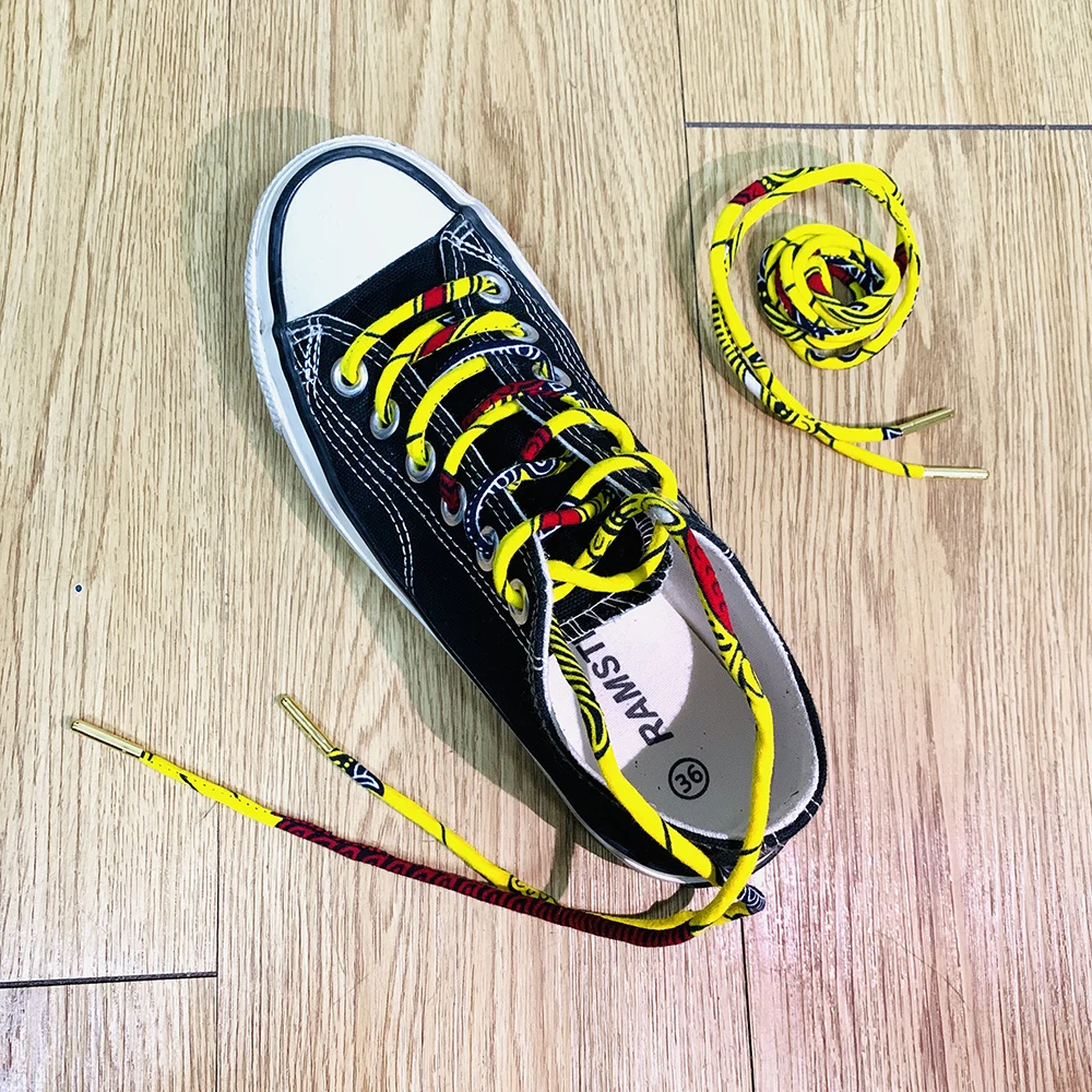 

2020 new design african ankara print shoelaces customized design shoelaces wholesale, Customized color