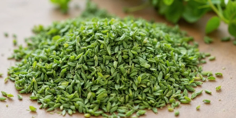 Chervil stored upright in a glass jar with water