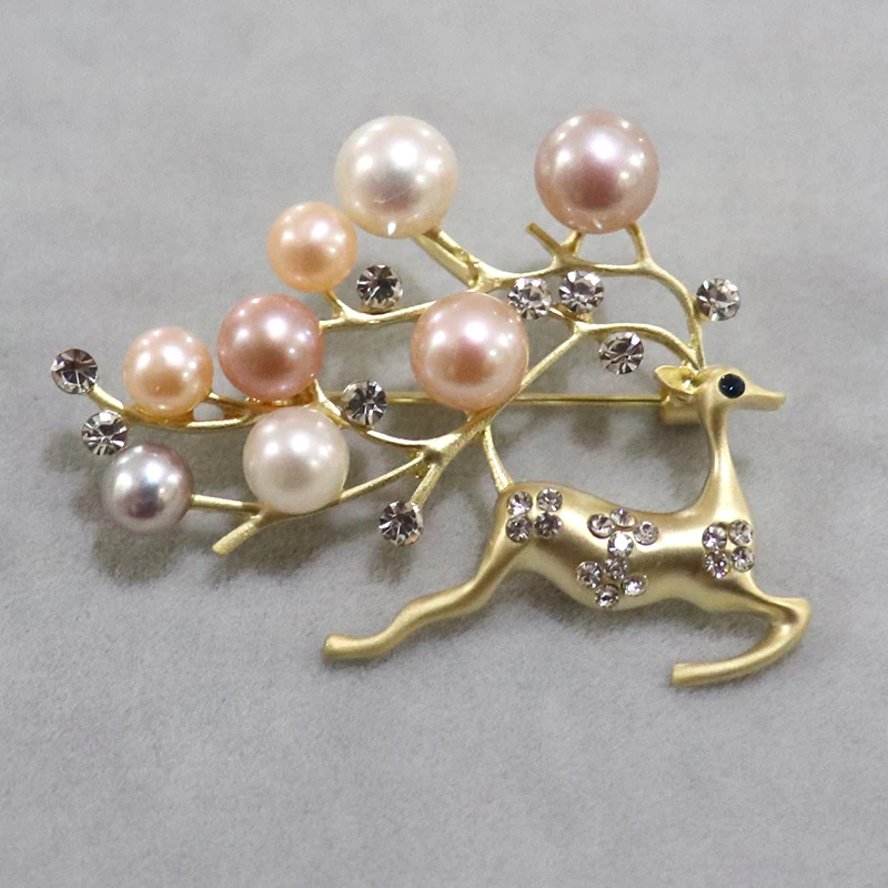 
wholesale high quality natural freshwater pearl brooch,high luster,blemish free surface,multicolor 