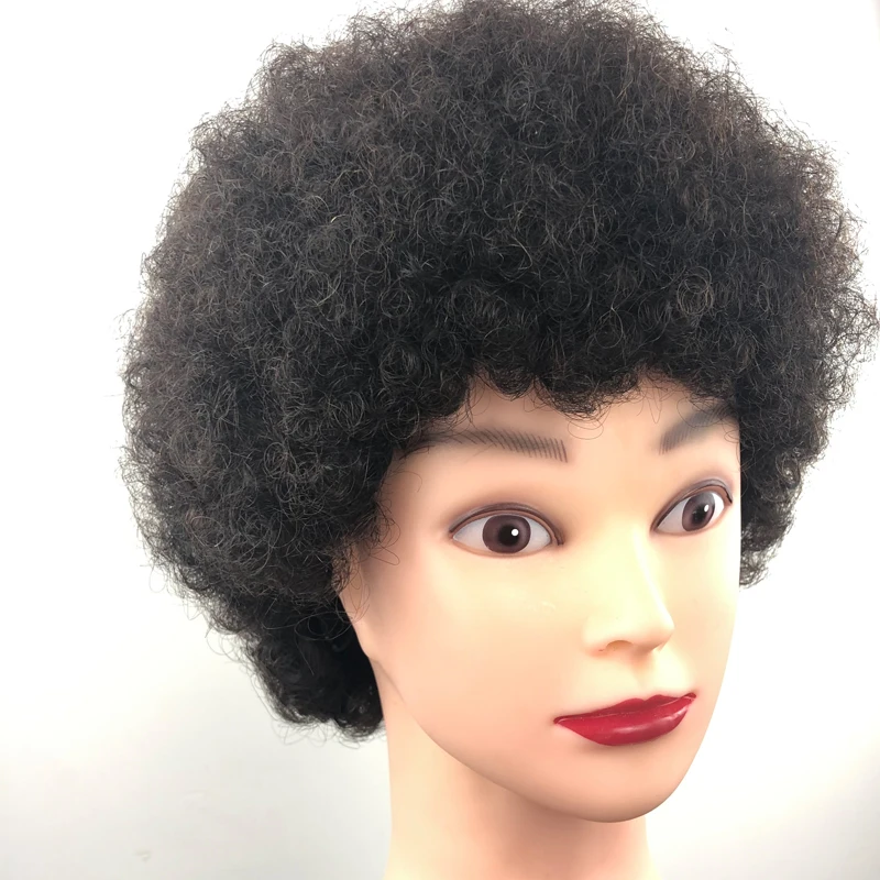 

Wholesale Price Remy Human Hair Short Afro Kinky Curly Wig Machine Made Wig for Black Women