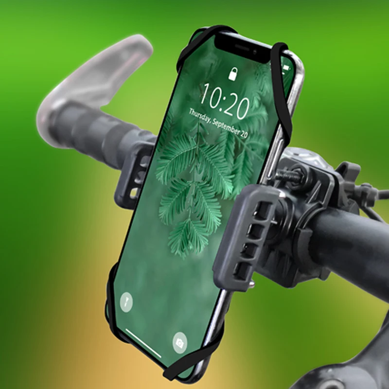 

Universal 3.5-6.5 Inch Phone Bicycle Mount Holder Silicone Soft Handlebar Clip Stand Bike Cell Phone Holder for Bikes Bicycle