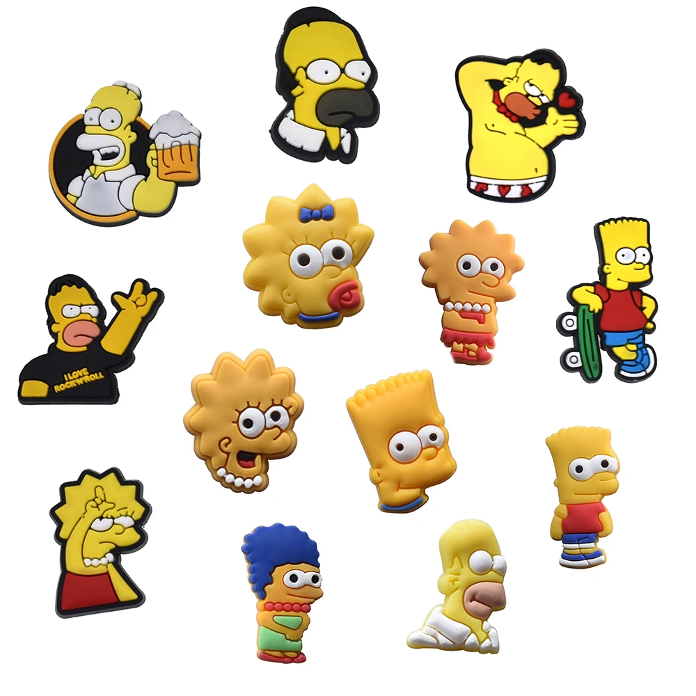 

Hot Sale Cute Decoration Accessories Charms For Croc Shoe Homer Simpson Shoe Decoration Custom Jibitz Croc Sticker