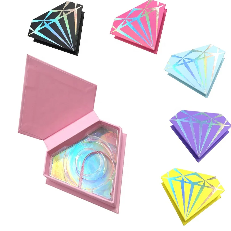 

Private Label Diamond Eyelash Package Boxes False Mink Lashes Cases 3d Mink Eyelashes Custom Lash Magnetic Diamond Lashbox, Colorful