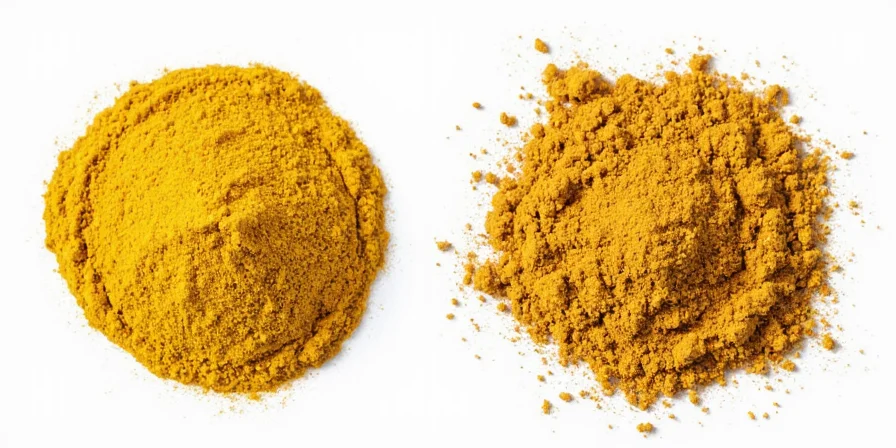Magnified view of mustard powder vs ground mustard textures