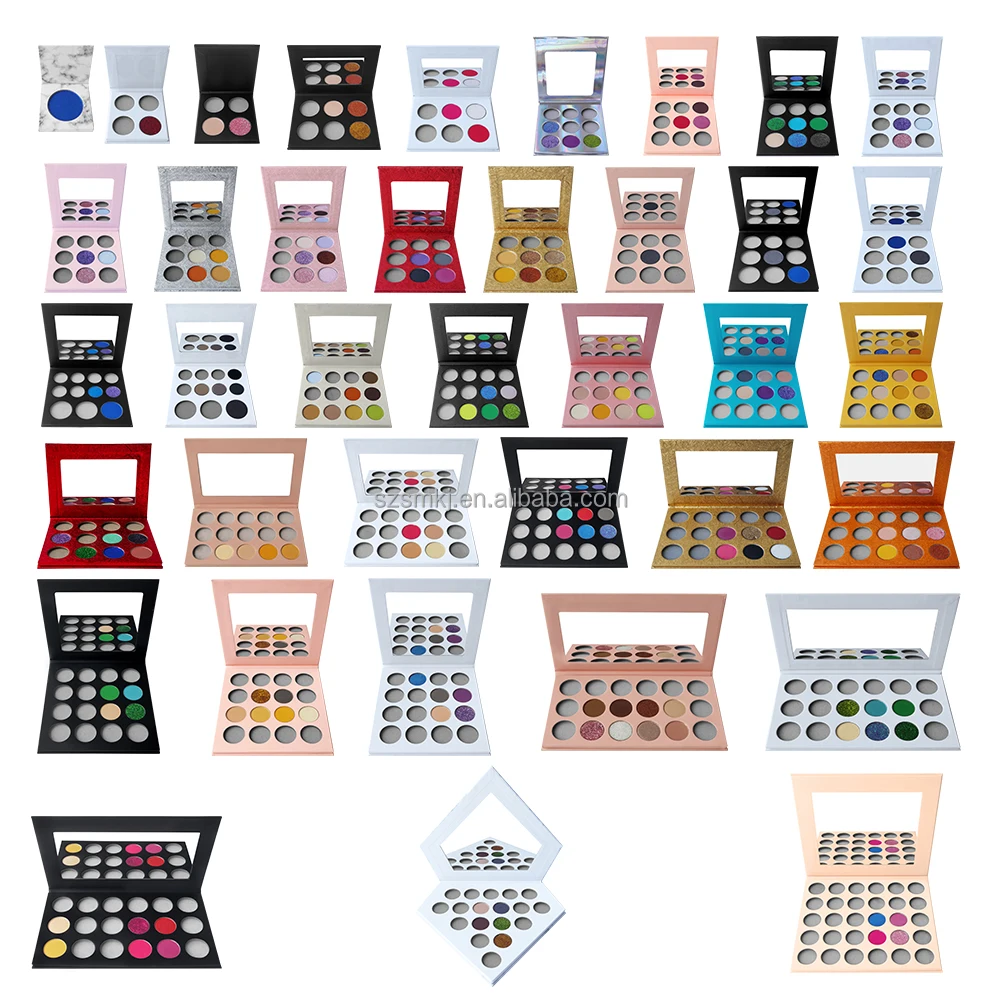 

Low MOQ Custom high pigment private label cosmetics makeup eyeshadow palette manufacturer