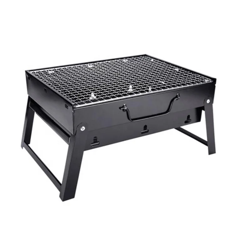 

Two sizes folding barbeque grill carbon oven camping cooker outdoor grill, Black