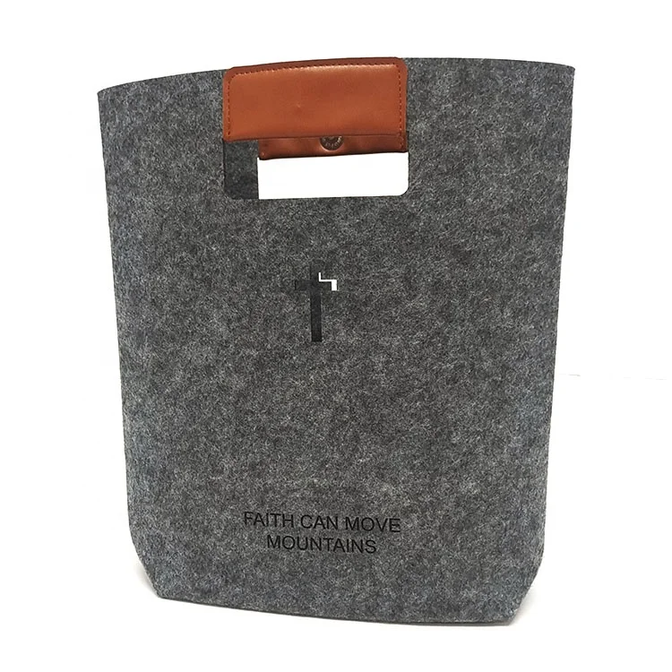 

portable stylish ladies felt tote shopping bag