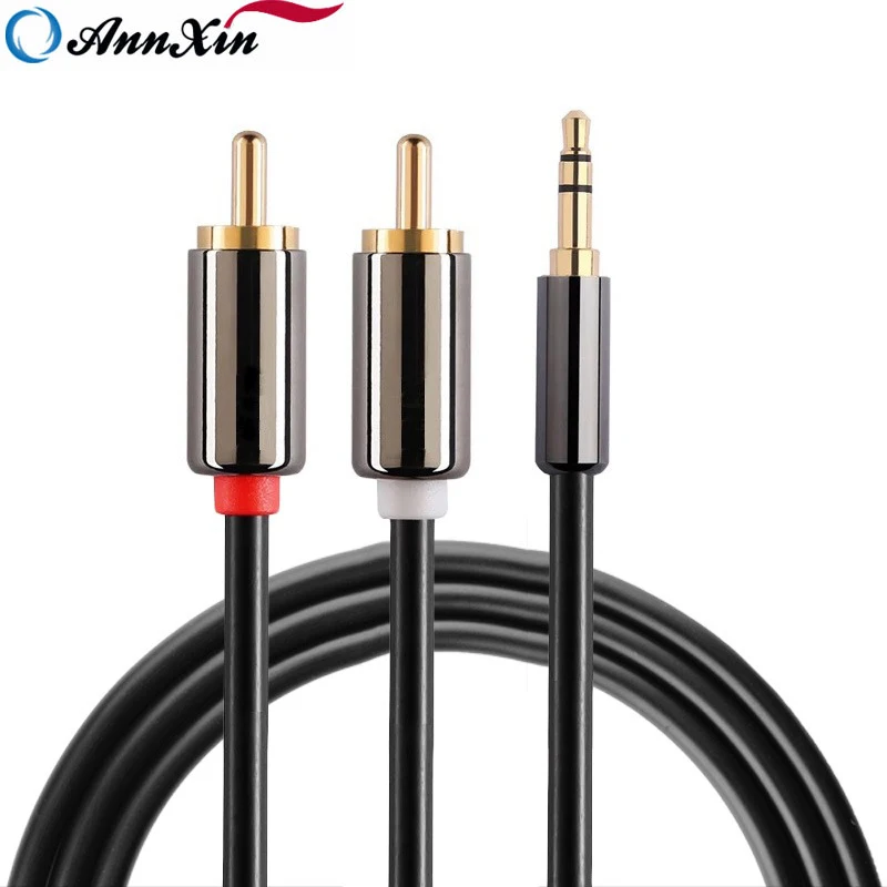 3.5mm to 2-male RCA Adapter Audio Stereo Cable